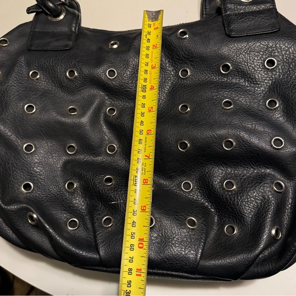 High End Black Leather Ruby & Kit Handbag Fold Over Purse MINTY Rock Boho - Picture 8 of 10